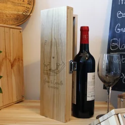 Caisse à vin personnalisée - Dessin au trait