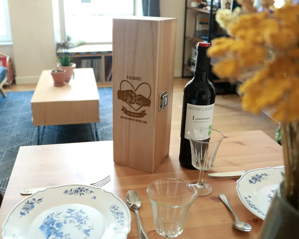 Caisse à vin personnalisée papa - De Père en Fils / Fille