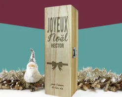 Caisse à vin personnalisée Noël