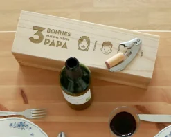 Caisse à vin personnalisée papa - Family Circus