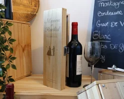 Caisse à vin personnalisée mariage - Prénoms couple