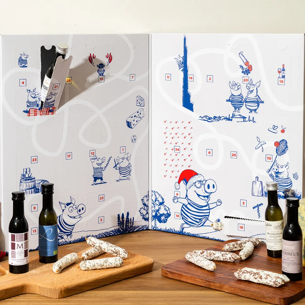 Calendrier de l'Avent apéro - Vin et Saucisson