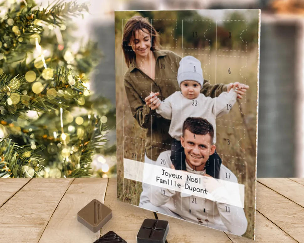 Calendrier de l'Avent personnalisé - Photo et message