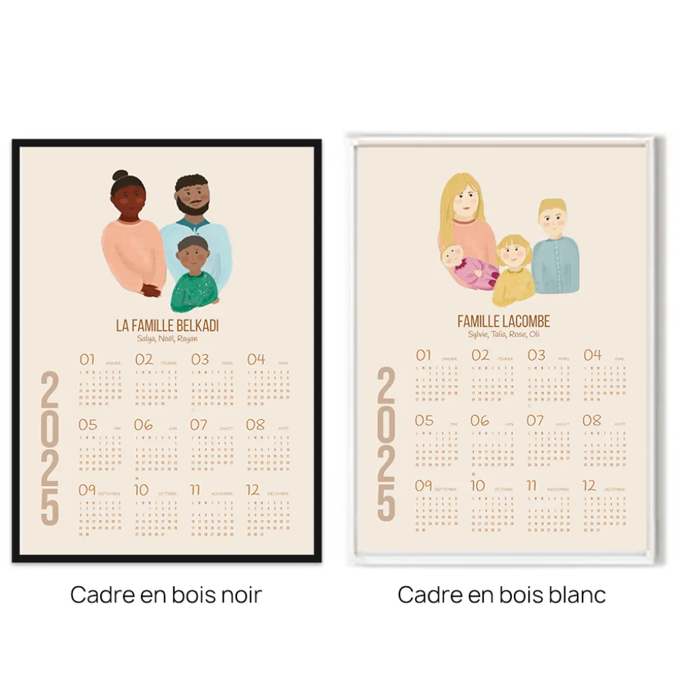 Calendrier personnalisé - Portrait de Famille