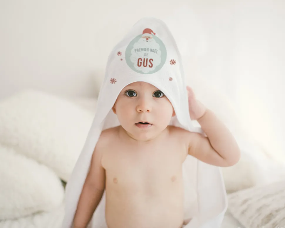 Cape de bain bébé personnalisable - Mon Premier Noël