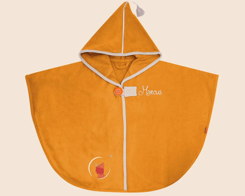 Cape de bain personnalisée brodée - Lion Safran