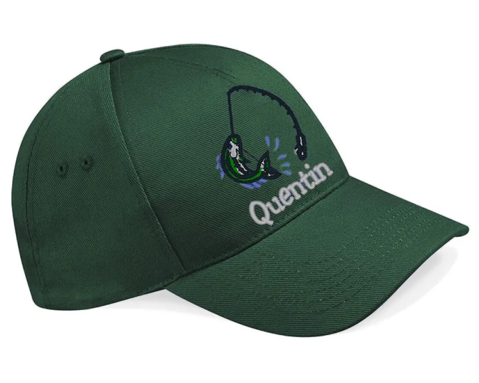 Casquette Personnalisable - Verte, bleue ou noire - Pêche