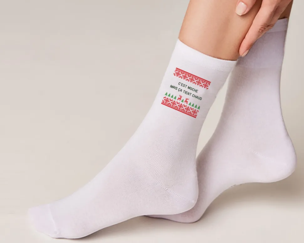 Chaussettes de Noël personnalisées - Message