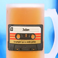 Chope bière personnalisé - Retro K7 audio