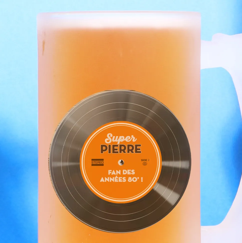 Chope bière personnalisé - Retro Vinyle