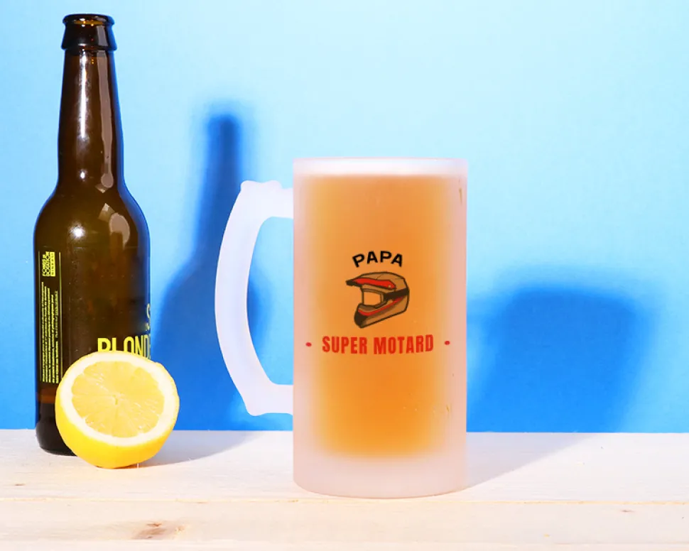 Chope de bière personnalisée - Passion Moto