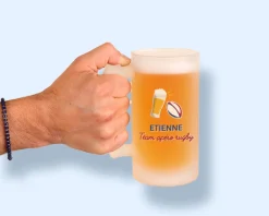 Chope de bière personnalisée - Apéro Rugby