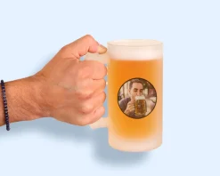 Chope de bière personnalisée - Photo et texte