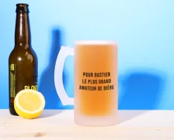 Chope de bière personnalisée - Photo et texte