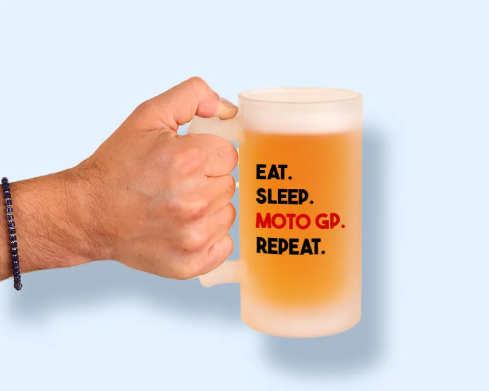 Chope de bière personnalisée - Message Moto