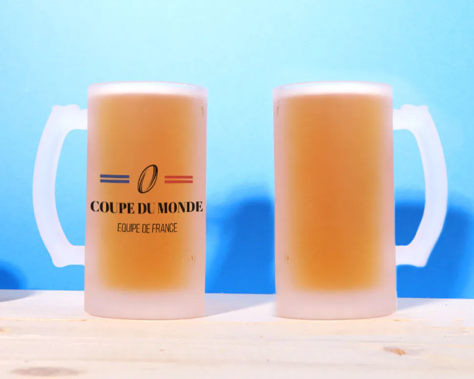 Chope de bière personnalisée - Supporter Rugby
