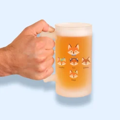Chope de bière personnalisée - Papa Renard et sa meute