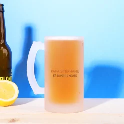 Chope de bière personnalisée - Papa Renard et sa meute