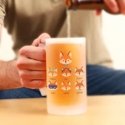 Chope de bière personnalisée - Papa Renard et sa meute