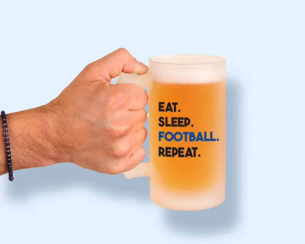 Chope de bière personnalisée - Message Football
