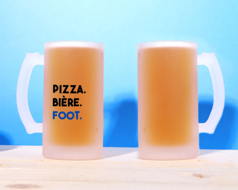 Chope de bière personnalisée - Message Football