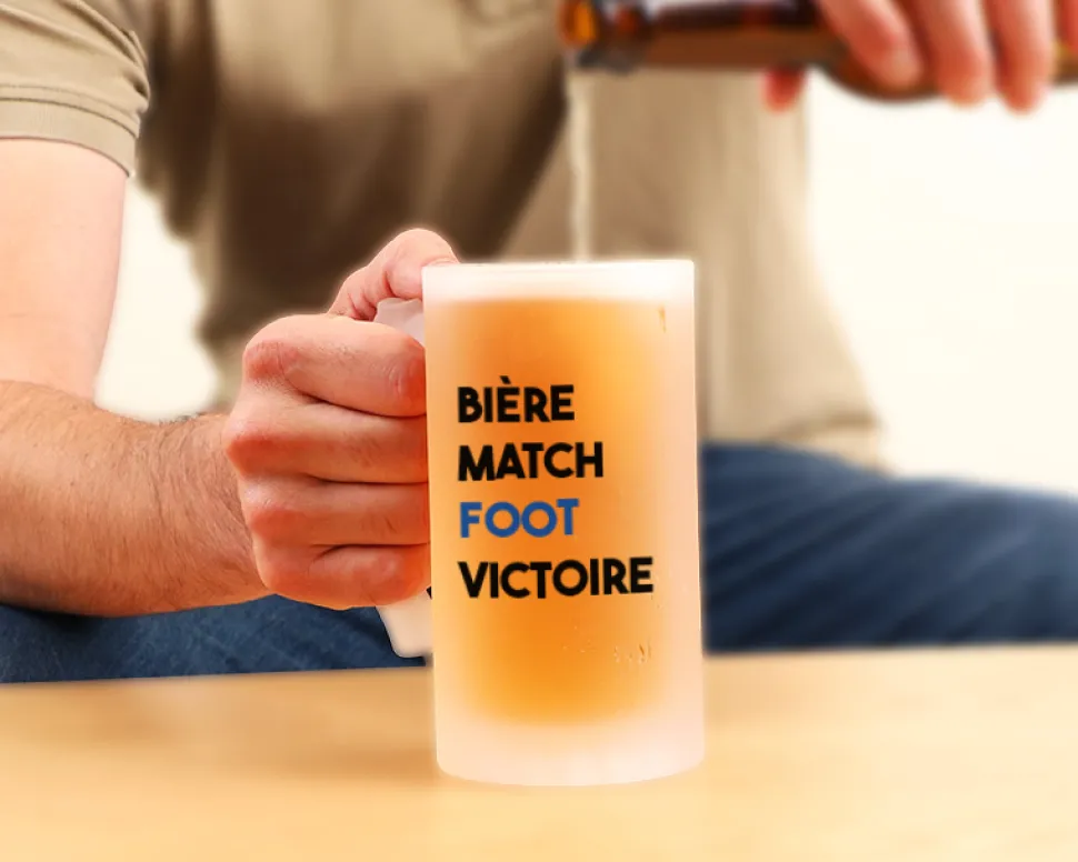 Chope de bière personnalisée - Message Football