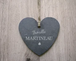 Coeur Ardoise à suspendre Famille