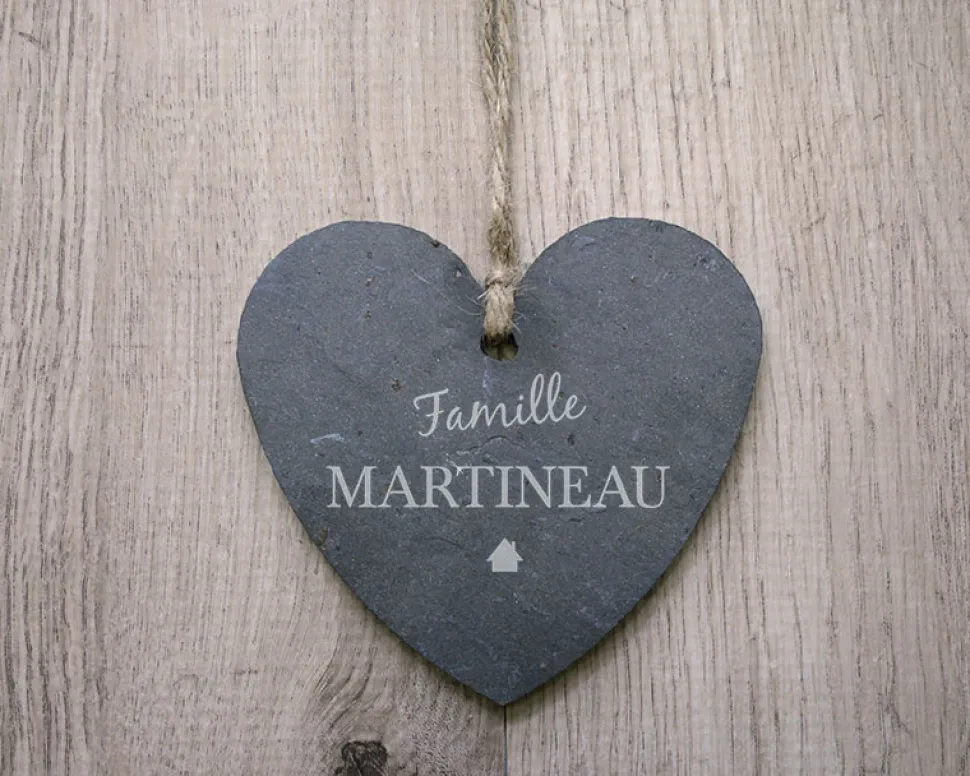 Coeur Ardoise à suspendre Famille