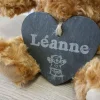 Coeur Ardoise à suspendre Teddy Bear