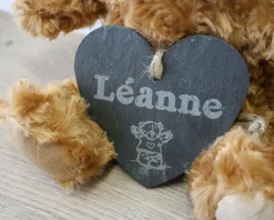 Coeur Ardoise à suspendre Teddy Bear