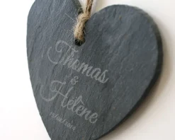 Coeur Ardoise à suspendre Mariage