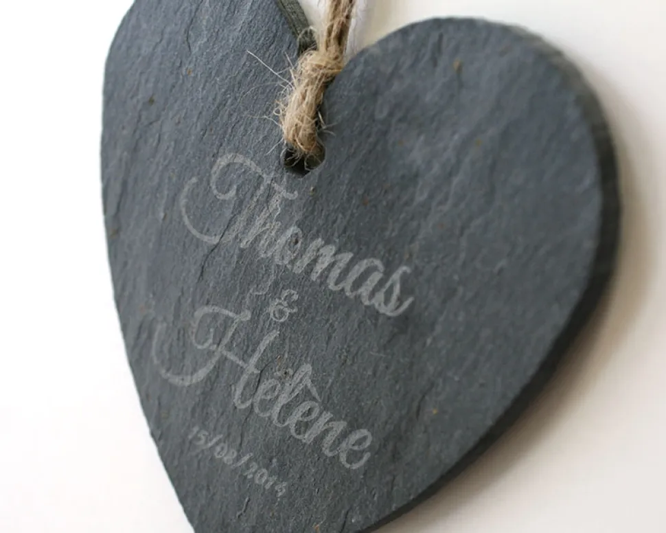 Coeur Ardoise à suspendre Mariage