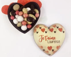Coeur tout chocolat personnalisé - Amour