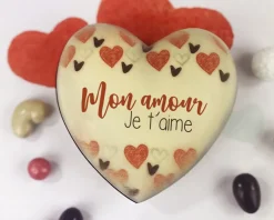 Coeur tout chocolat personnalisé - Amour