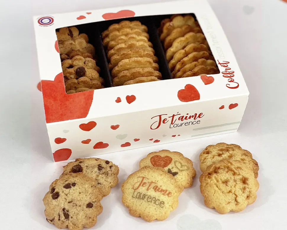 Coffret biscuits Personnalisable aux 3 saveurs - Amour