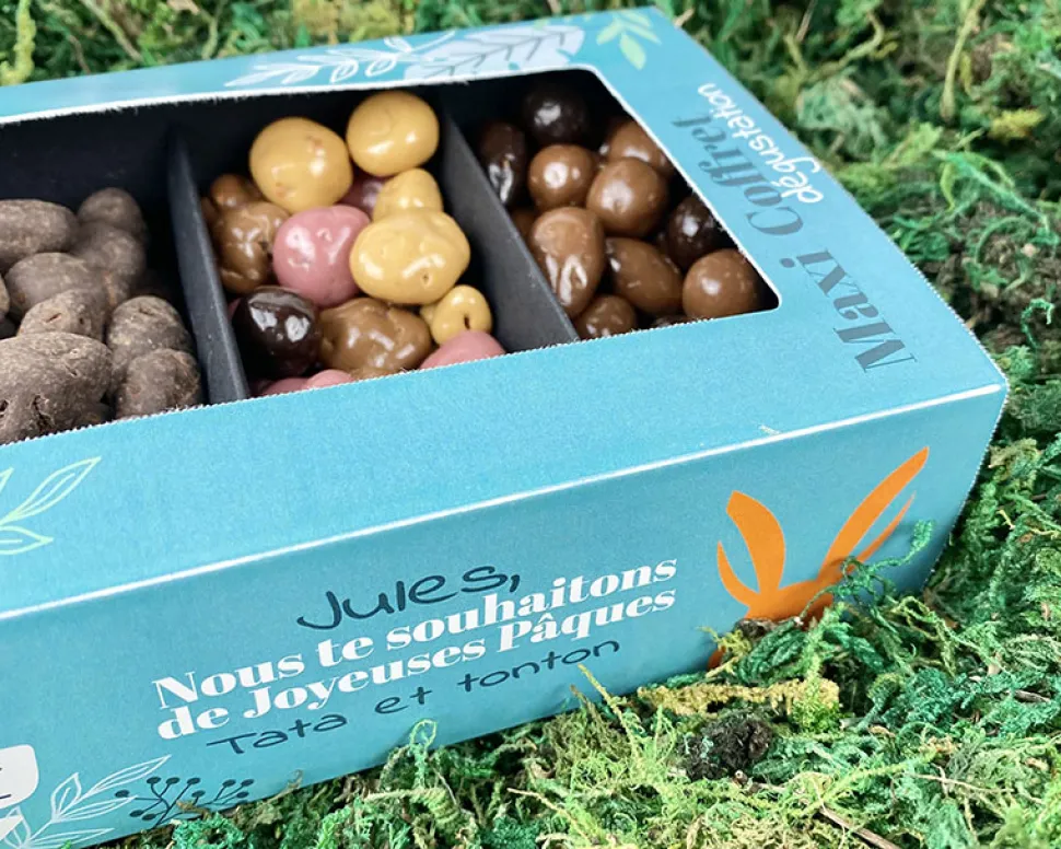Coffret de chocolats de Pâques personnalisé