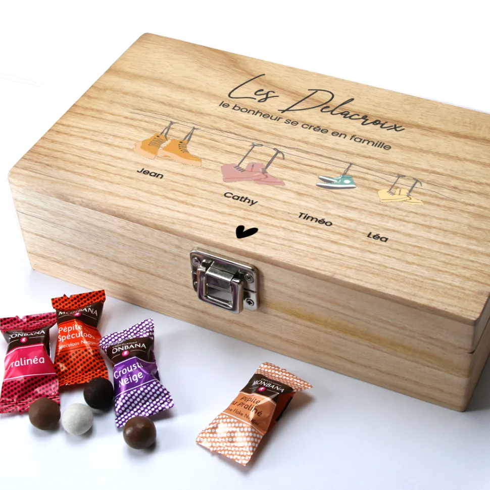 Coffret de chocolats Monbana personnalisé - Famille Chaussure