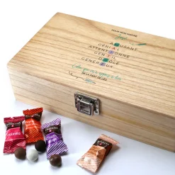 Coffret de chocolats Monbana personnalisé - Acrostiche Maitresse/Maitre