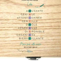 Coffret de chocolats Monbana personnalisé - Acrostiche Maitresse/Maitre