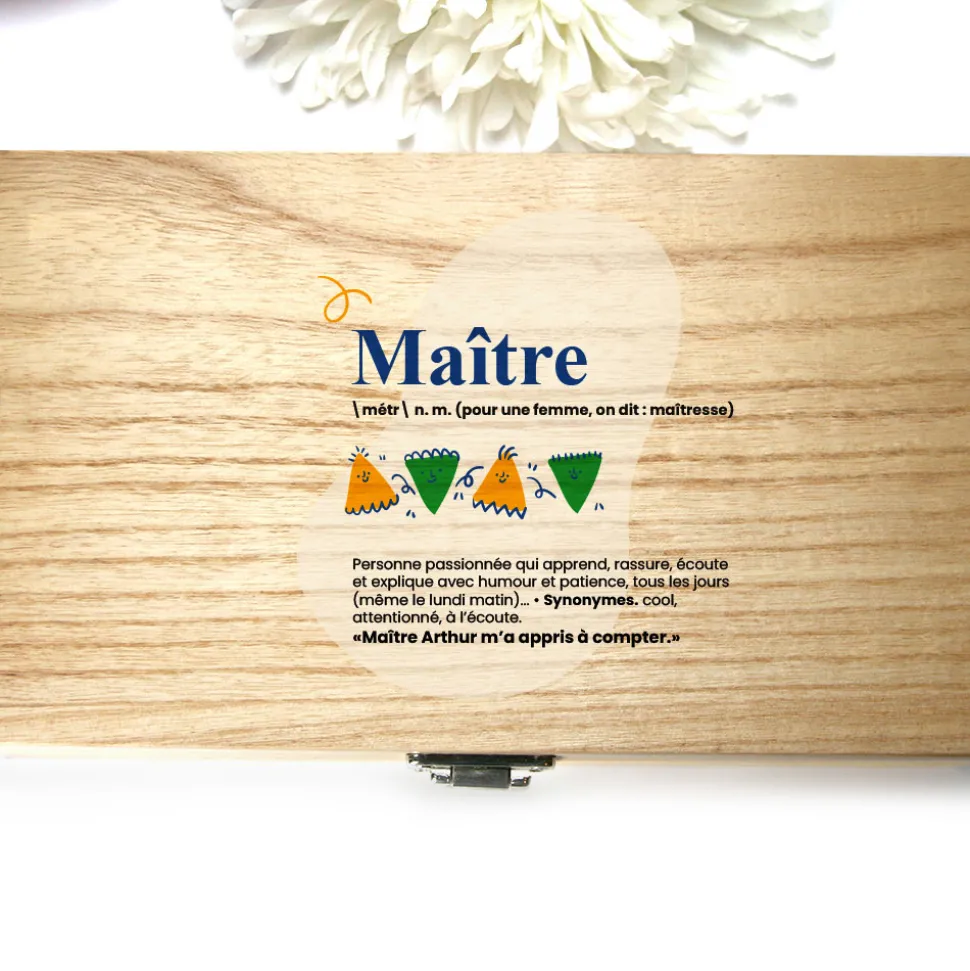 Coffret de chocolats Monbana personnalisé - Définition Maitresse/Maitre