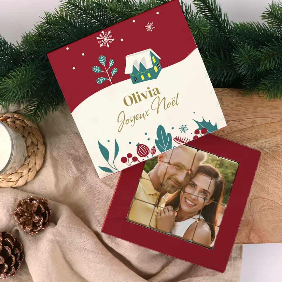 Coffret de chocolats personnalisés photo - Noël