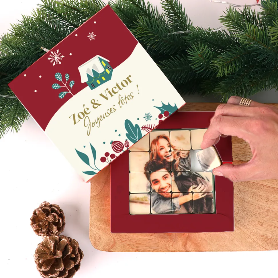 Coffret de chocolats personnalisés photo - Noël