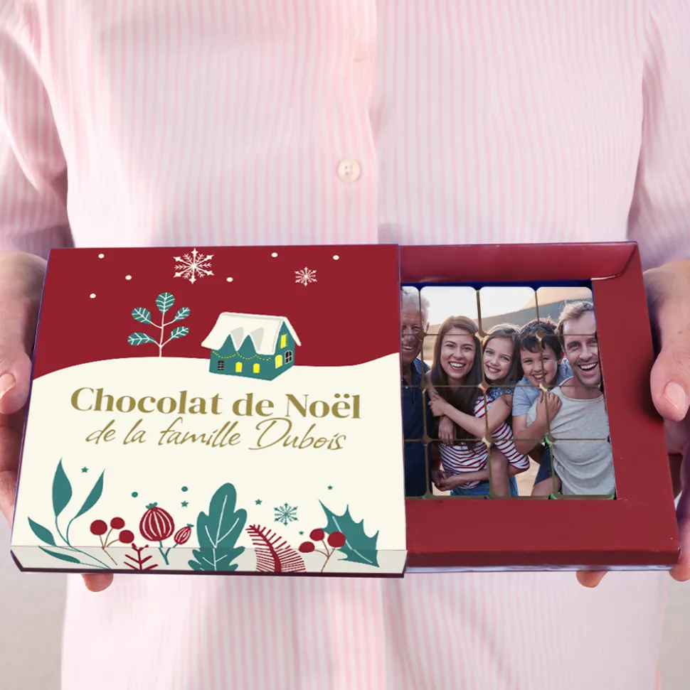 Coffret de chocolats personnalisés photo - Noël
