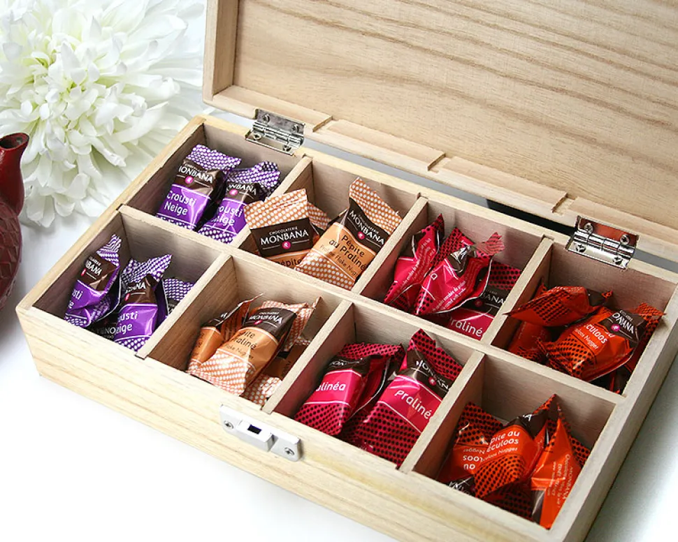Coffret gravé Prestige de chocolats Monbana