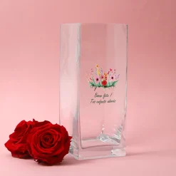 Coffret personnalisé affiche et vase cubique - Empreintes