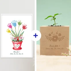 Coffret personnalisé affiche et ecocube - Empreintes