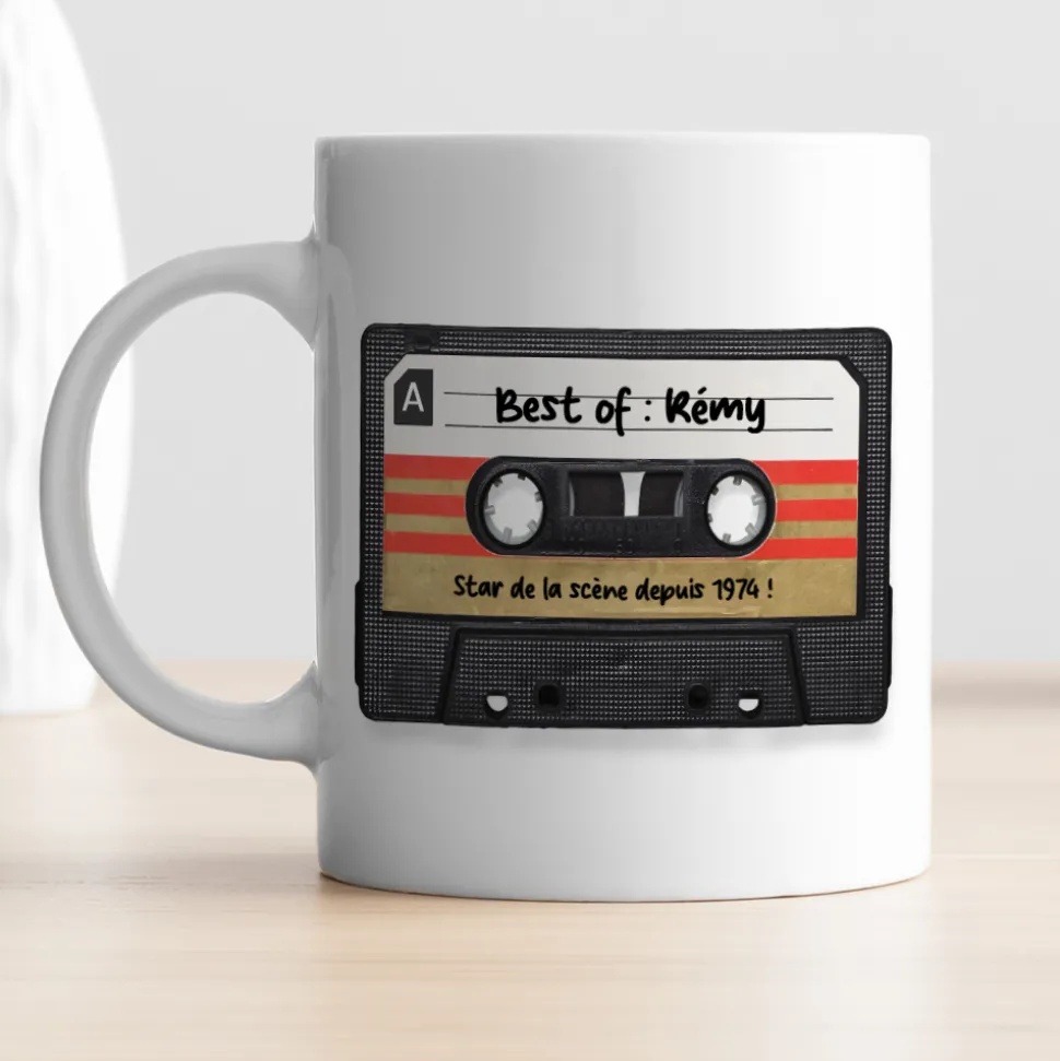 Coffret rétro K7 - Tapis de souris et mug personnalisés