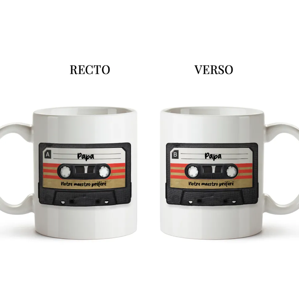 Coffret rétro K7 - Tapis de souris et mug personnalisés
