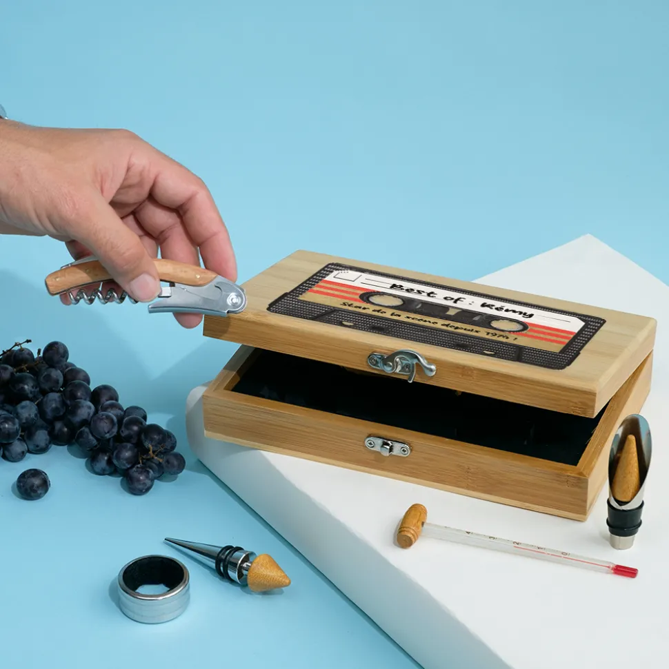 Coffret sommelier personnalisé - Retro K7 audio
