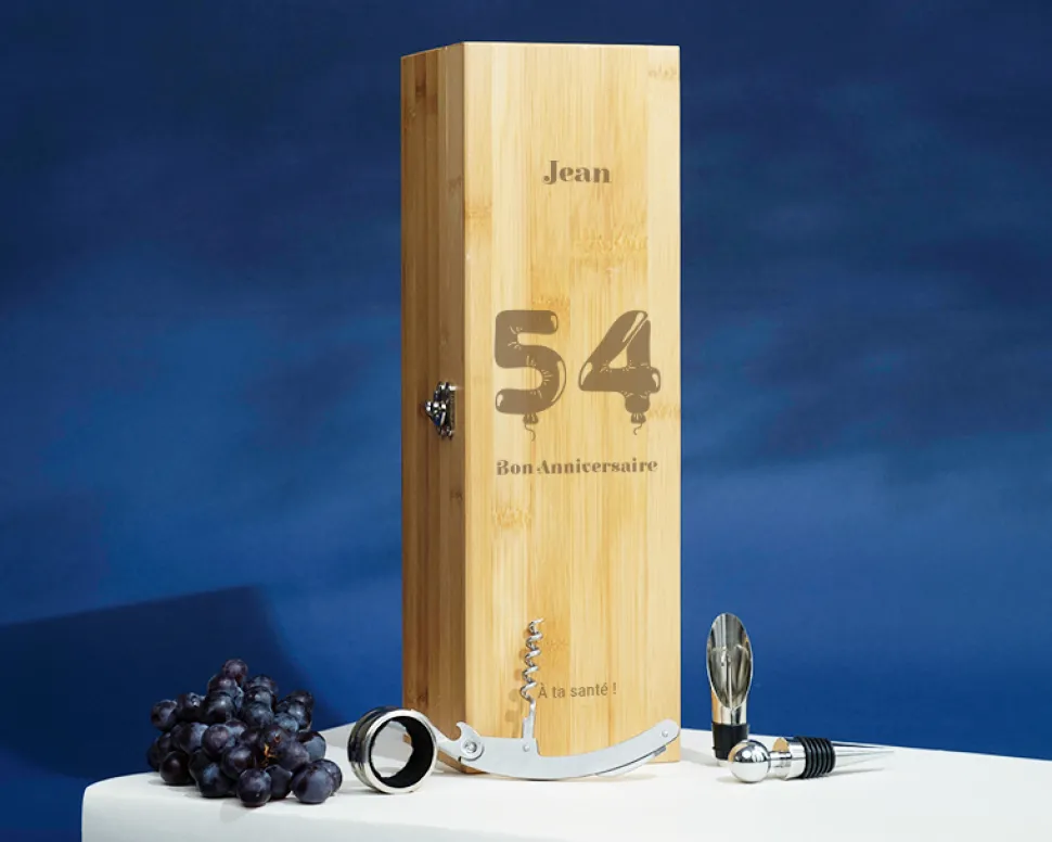 Coffret sommelier personnalisé anniversaire - 4 accessoires - Ballons